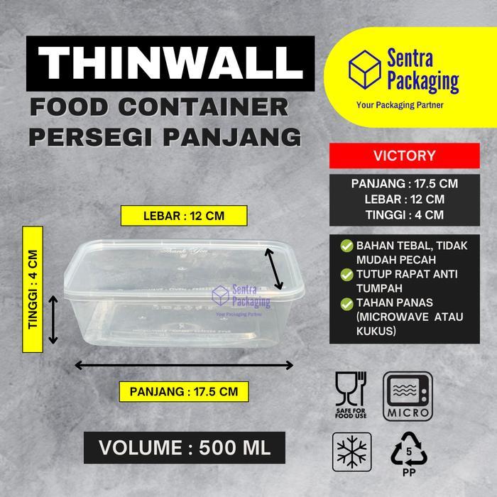 Kotak Makan Plastik 500ml / Thinwall / Food Container - VICTORY - PACK