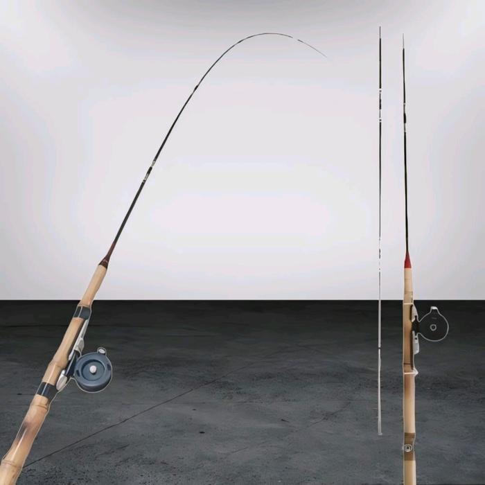 Joran sambung set Fiber solid 150cm ( bambu cendani)