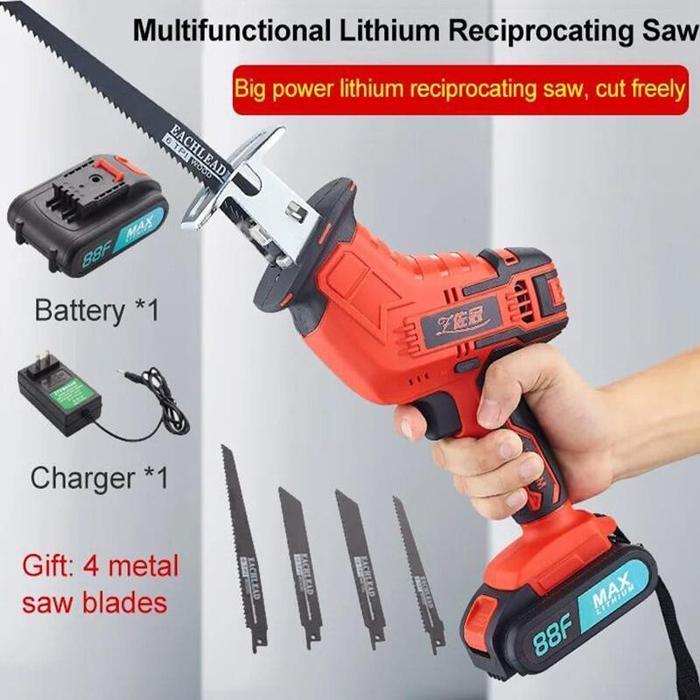 Mesin Reciprocating Saw Cordless Chainsaw Mesin Gergaji Besi Kayu Portable Gergaji Rantai Portable