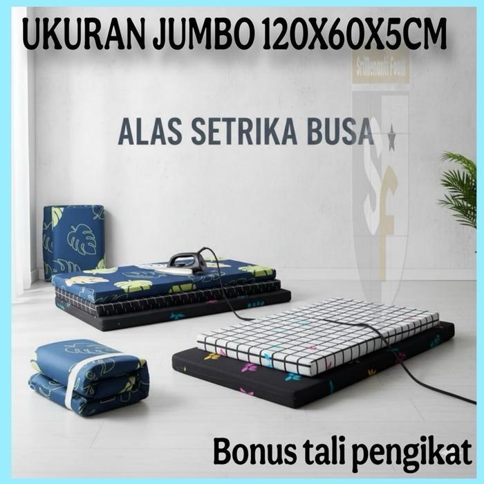 Alas Setrika.Alas.Setrika Busa.(Busa Hitam) Alas Setrika Jumbo Ukuran 120X60X5Cm.Alas Setrika Tebal