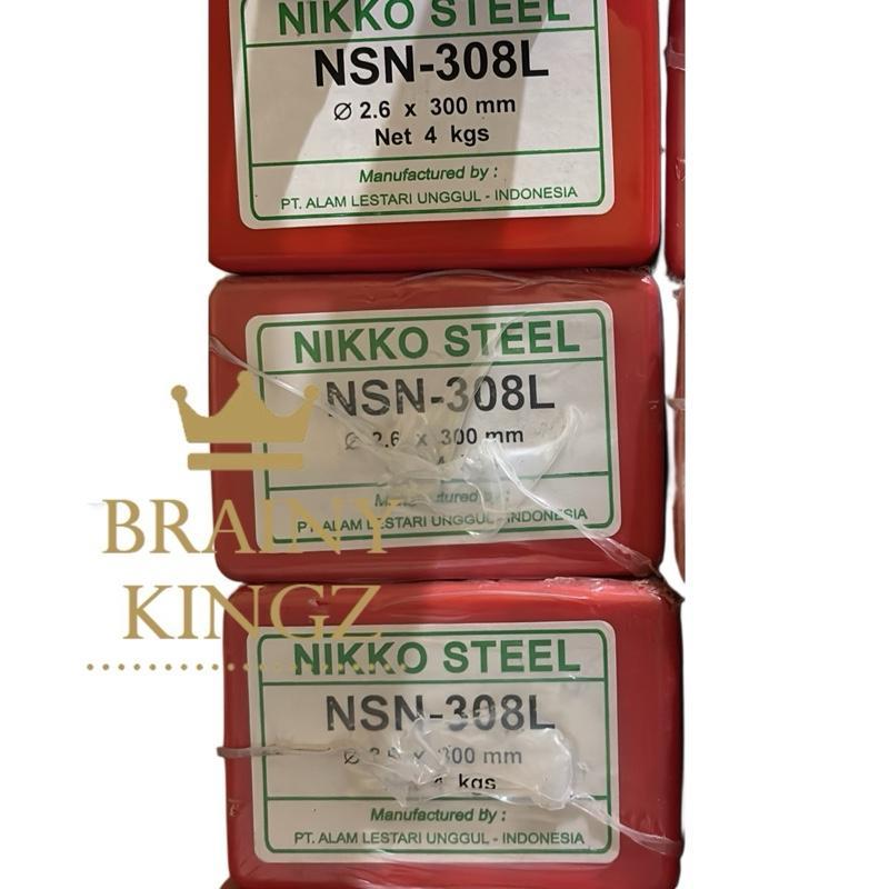 Nikko Steel Kawat Las Stainless NSN308L AWS E-308L 2.6mm 1 KG Original Best Seller untuk Industri Ki