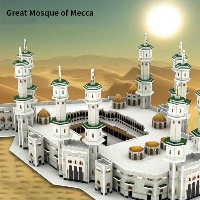 MODEL ARSITEKTUR MASJIDIL HARAM MEKAH SET HADIAH PENGURANGAN TINGGI SET PUZZLE JIGSAW 3D/MASJIDIL