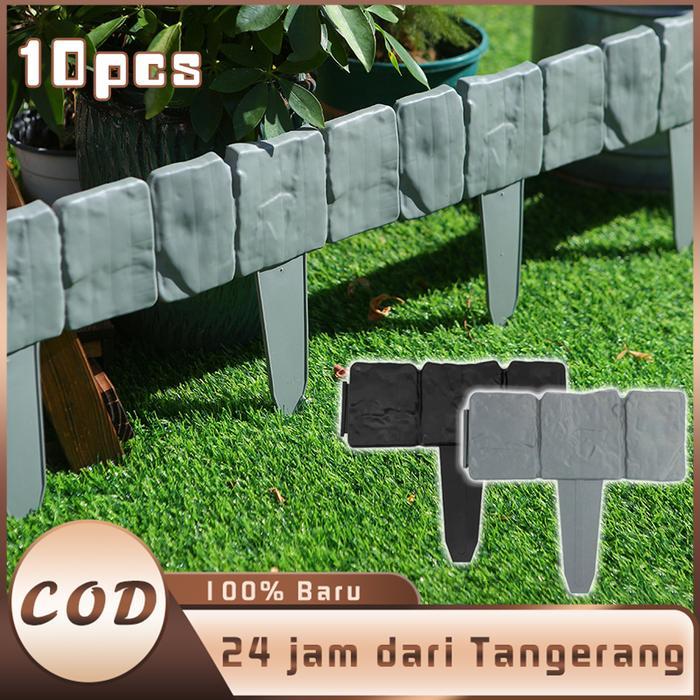 ASLI Isi 10 Pagar Plastik Taman Mini Pagar Taman Pagar Plastik Pojok Baca Dekorasi READY STOCK