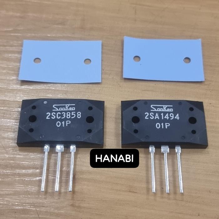 TERMURAH ORI 01P TRANSISTOR SANKEN 2SA1494 2SC3858 SA1494 SC3858 JAPAN SUPER 1Set + Mika Karet