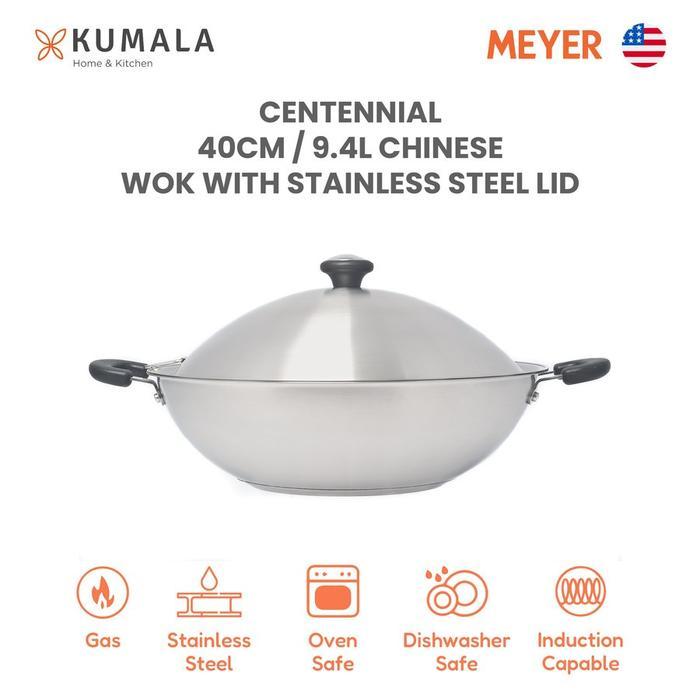 MEYER CENTENNIAL WOK - Wajan Kuali Anti Lengket Premium - Wok 40CM