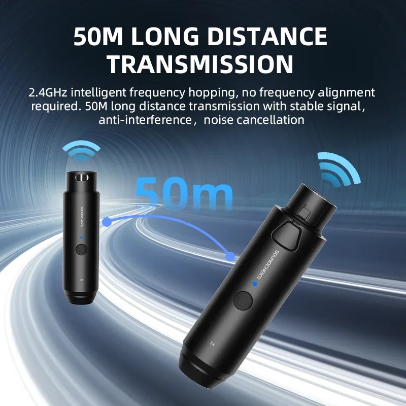 SOUNDCHEKS H-58 2.4GHz Wireless Microphone System XLR Mic Adapter Dynamic Mic Wireless Transmitter