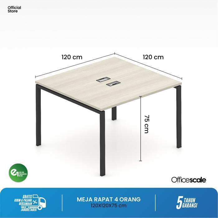 Meja Rapat I Meja Meeting 4 Orang 120x120x75cm - 120x120x75cm