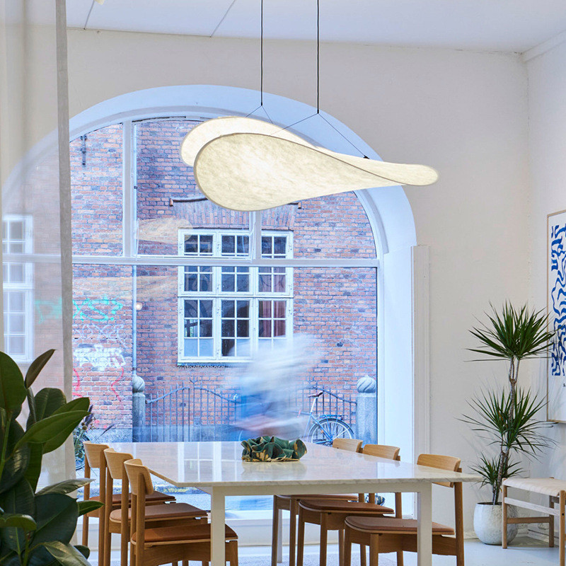 Tense Pendant Light Japanese LED Silk Pendant Light For Living Room Bedroom Restaurant Home Wabi