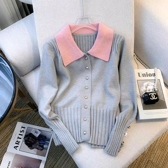 Baju Rajut Wanita Korean Style Muslim Panjang dengan Cardigan Rajut Tangan Panjang dan Rajut Tebal