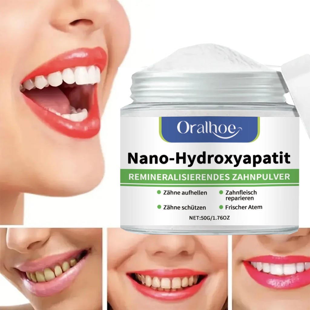 Winter Whitening Tooth Powder with 10% Hydroxyapatite - Remineralizing, Cool Mint, Enamel Repair &