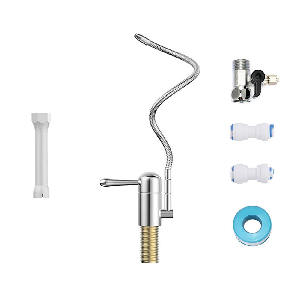1Set 360 Rotatable Tap With Quick Couplings Sealing Tape Water Distributor For ESpring Water Filter