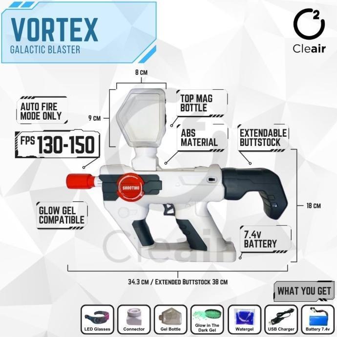 [MY] Cleair O2 - Mainan Anak-anak Luar Ruangan Water Gell Blaster M4 - VORTEKS