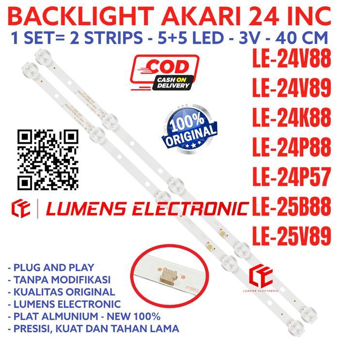 Terlaris BACKLIGHT TV LED AKARI 24 IN LE 24V88 24B89 24K88 24P88 LAMPU BL 5K 3V SALE