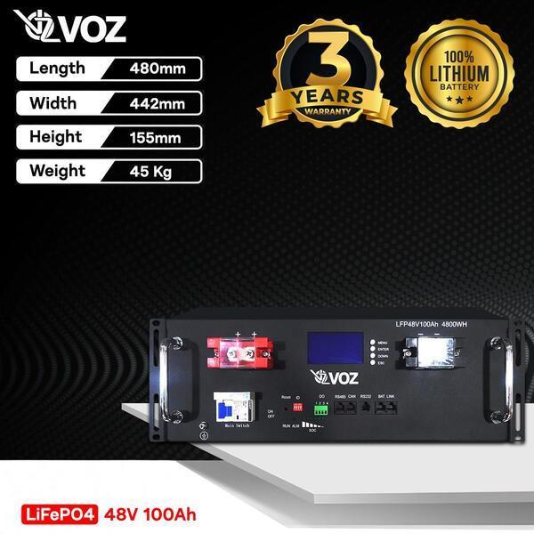 Voz Baterai Lifepo4 48V 100 Ah
