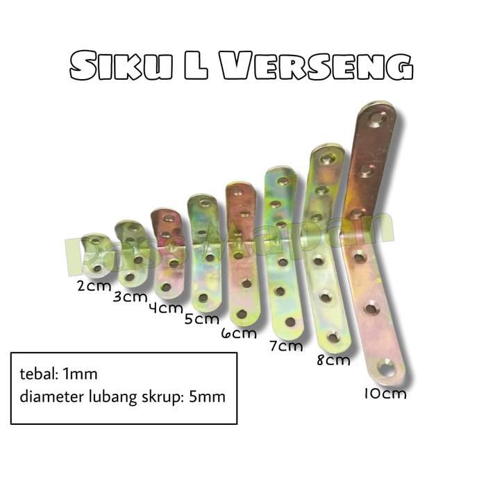 Siku L Lemari Rak Verseng Kuningan 1mm Tebal