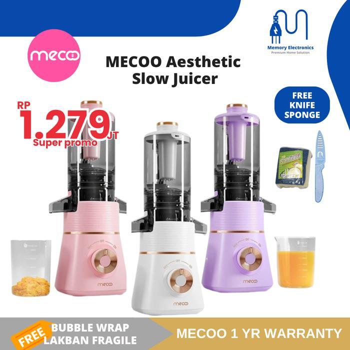 Mecoo Slow Juicer Aesthetic Juicer Buah Sehat Low Watt