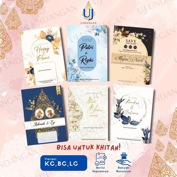 50 pcs [UJ UNDANGAN] BC Lipat Dua LC Lipat Tiga Undangan Pernikahan BC Gramatur 160 Surat Unik Murah