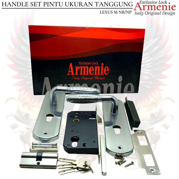 kunci pintu tanggung ARMENIE gagang bulat chrome handle pintu 1 set kunci set komplit 1set Kualitas