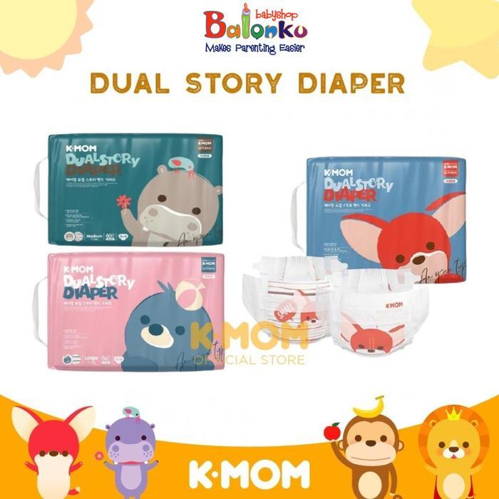 New Best Quality 100% Original K-Mom - (Popok Bayi) Dual Story Band Diaper Size S,M,L