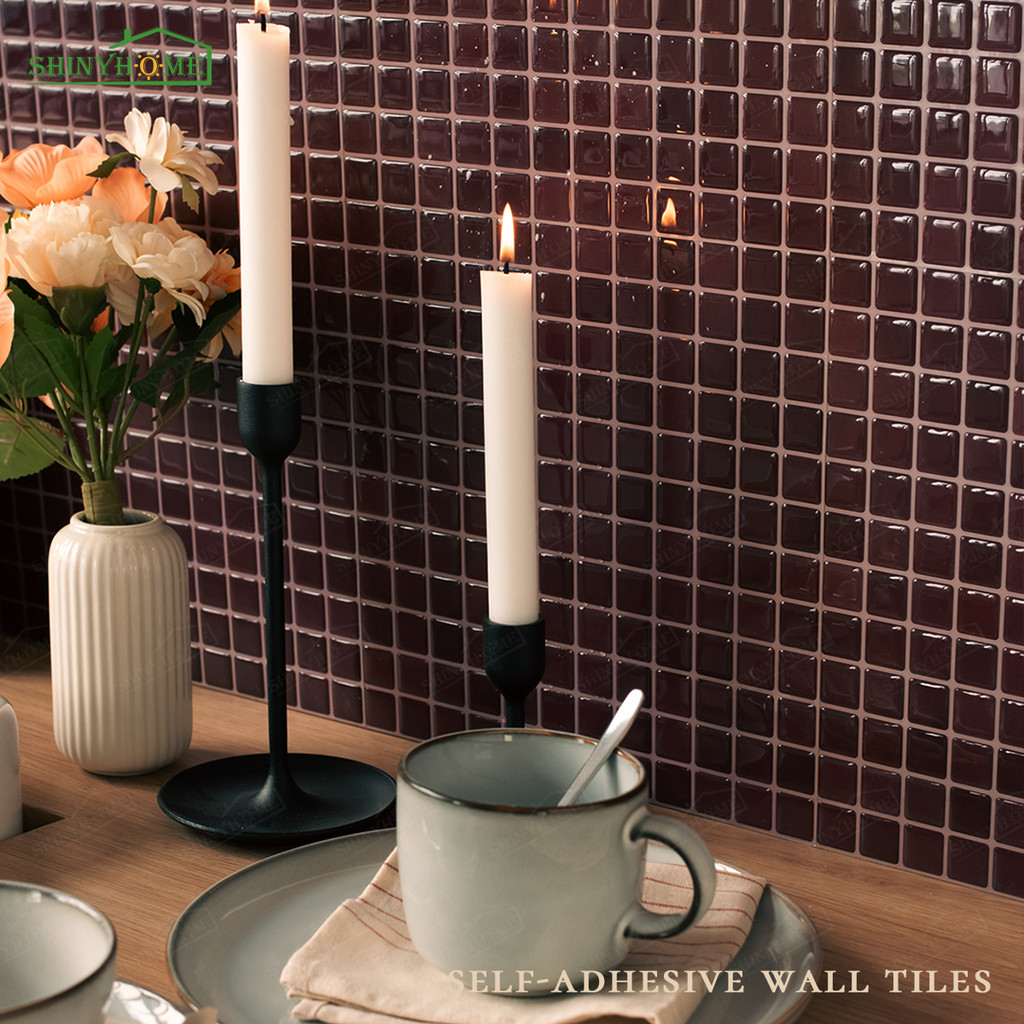 10/30 PC Self-Adhesive Wall Tile Kitchen Backsplash Suitable for Kitchen Wall Decoration Square