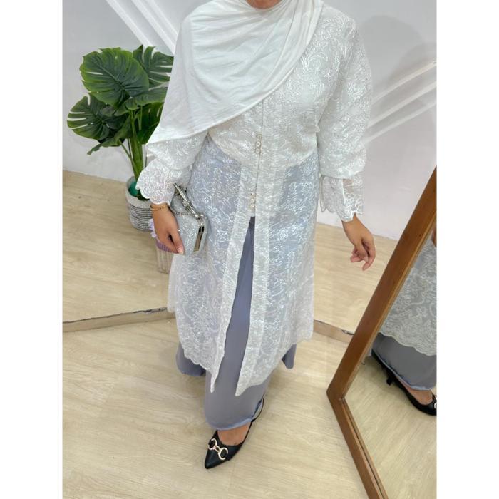 Elena - Omela Long Tunik Katbol Premium Busui Model Midi Terbaru Trendy Midi Lebaran Lamaran Wisuda