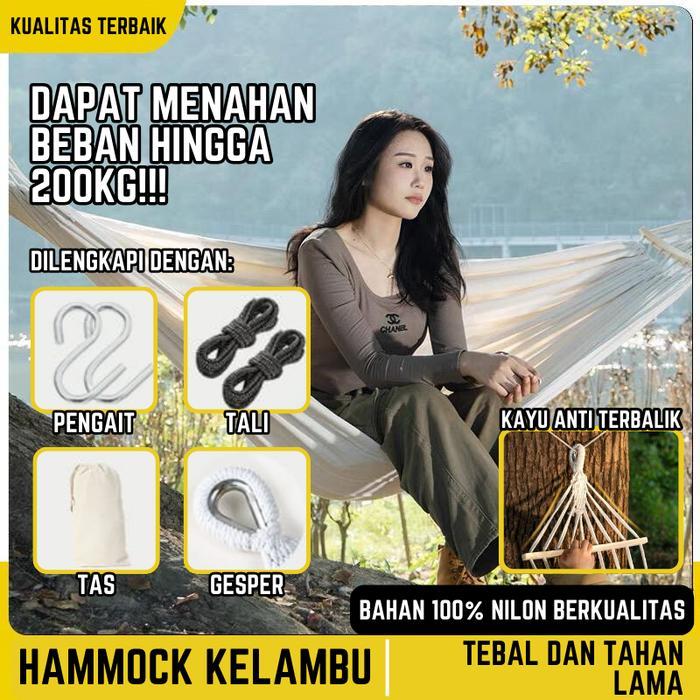 Hammock Kelambu Tempat Tidur Ayunan Gantung 190x150 ANTI KEBALIK MUAT DUA ORANG