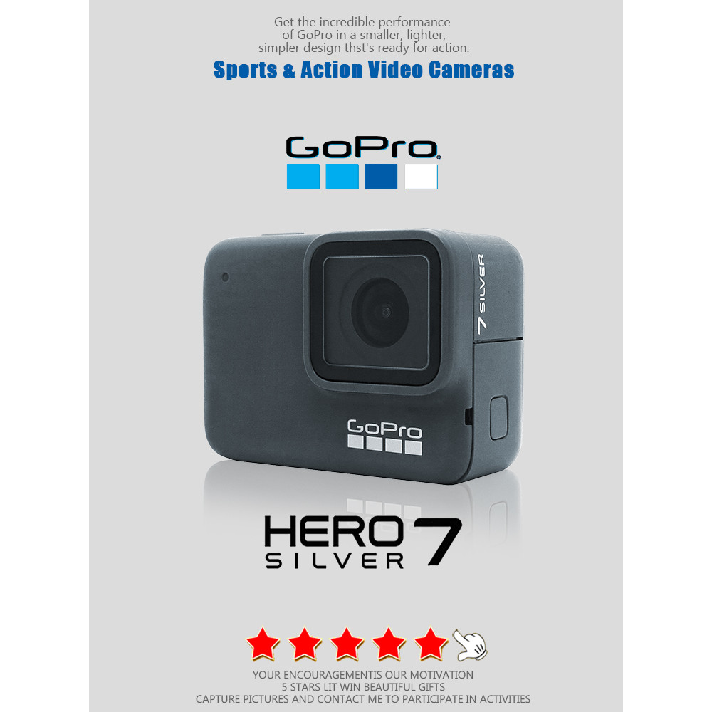 GoPro hero 7 silver 4k30 frame vertical camera HD anti shake WiFi connection cycling skiing Extreme