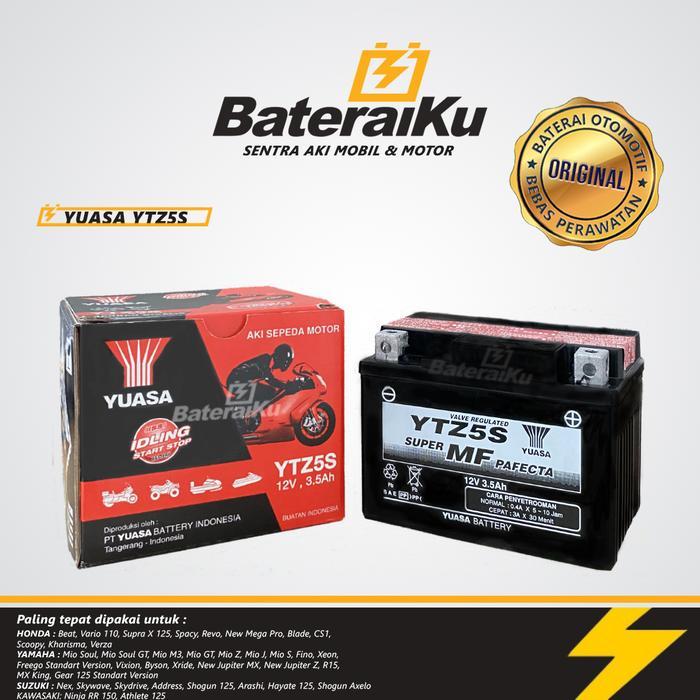 Aki Yuasa Original Ytz5-S Aki Kering Aki Motor Revo, Scoopy Karbu, Vario 110, Xeon, Fino, Gear, Mio