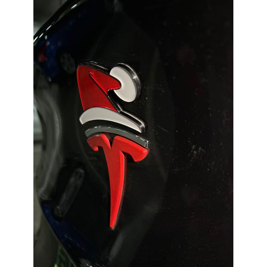 For Tesla Christmas Hat Stickers Model 3/Y Car 3D Badge Modification Cute Front Badge Decoration
