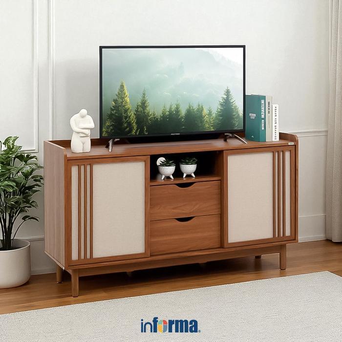 Informa Ellington Rak Tv Particle Board High Natural - Cokelat Walnut Bufet Tv Meja Lemari Kabinet