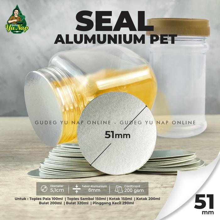 Seal Induksi PET 51 mm - Segel Alumunium Foil Tutup Jar Toples Plastik