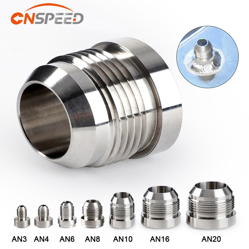 1Pcs An6 An8 An10 An12 An16 An20 Male Billet Stainless Steel Straight Male Weld Fitting Adapter Weld