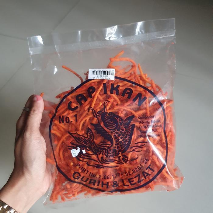 Mie rapuh krupuk lidi snack makanan ringan CAP IKAN gurih lezat 250gr