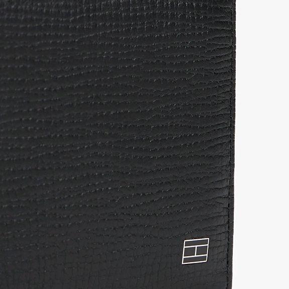 Tommy Hilfiger Flag Leather Bifold Credit Card Wallet Dompet Pria - Black Promo