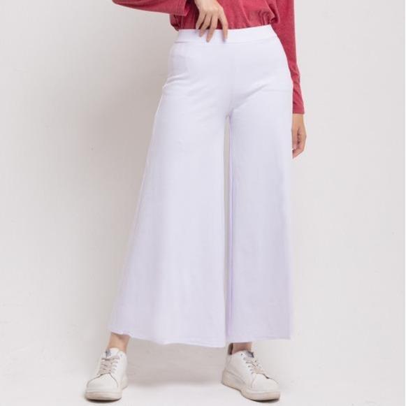 DAUKY Celana Panjang Wanita Casual Kulot Palazzo Straight Pants Hitam