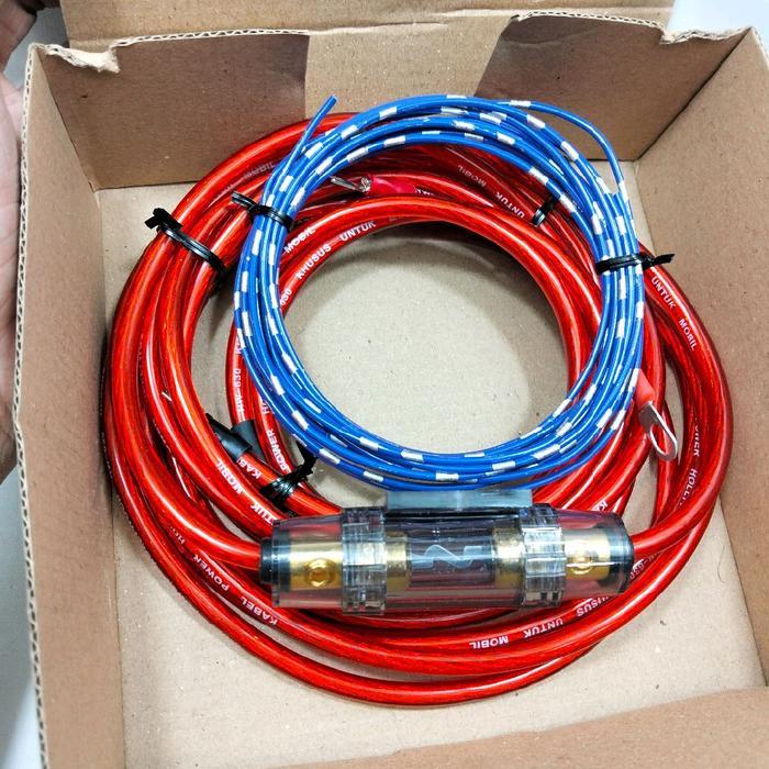 Redpower Kabel Power Ground Wire Kit Untuk Car Audio Mobil Fuse Subwoofer Sub Kolong Mobil Siap