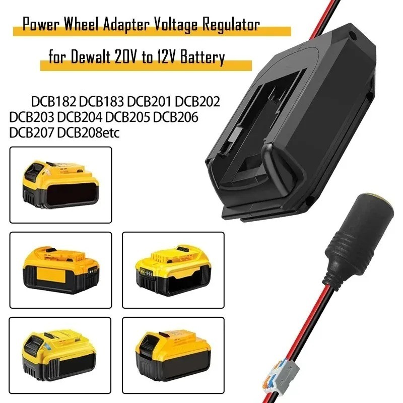 18V/20V to 12V Buck Converter for Makita/Dewalt/Milwaukee/Bosch/EINHELL/Craftsman/Ryobi 18V Battery