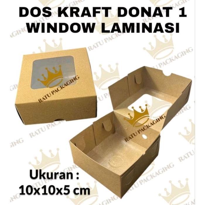 Ratu [10 Pcs] Dos Kraft Laminasi Donat Isi 1 / Kardus Box Kotak Kraft Laminasi