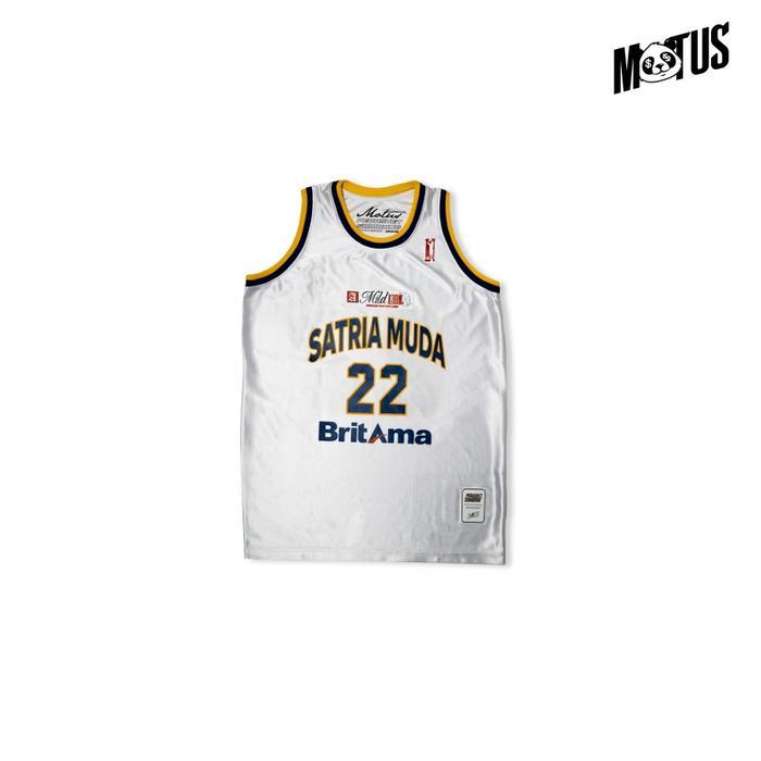 REPLIKA SATRIA MUDA PUTIH JERSEY #22 DENNY SUMARGO -- PEBASKET SOMBONG