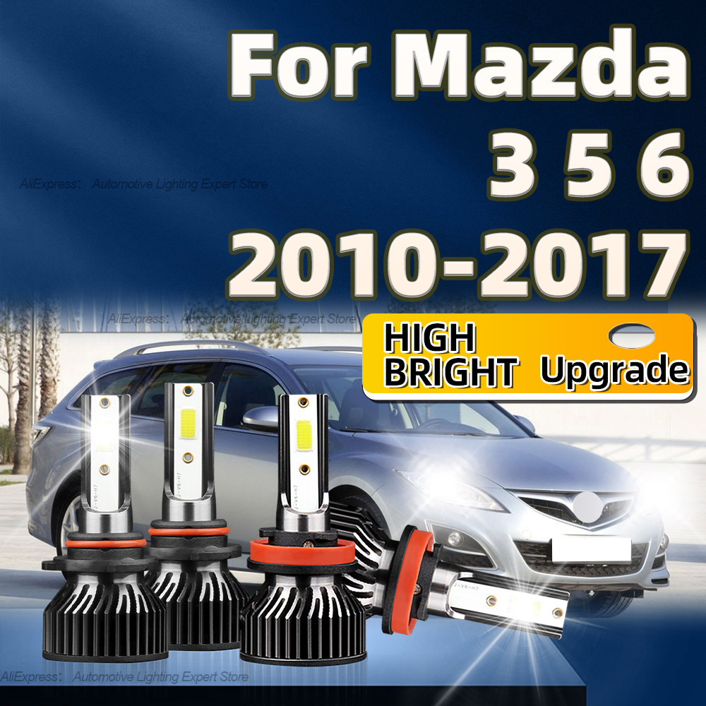 2/4Pcs LED Headlight Bulb CANBUS 50000LM Super Bright Car Light H11 HB3 Turbo Lamp For Mazda 3 5 6