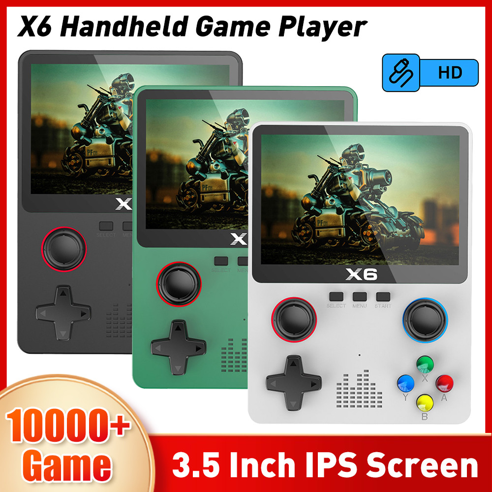 X6 Mini Game Console 3.5 Inch IPS Screen Portable Retro Game Console ATJ22735 32bit RISC Support Han