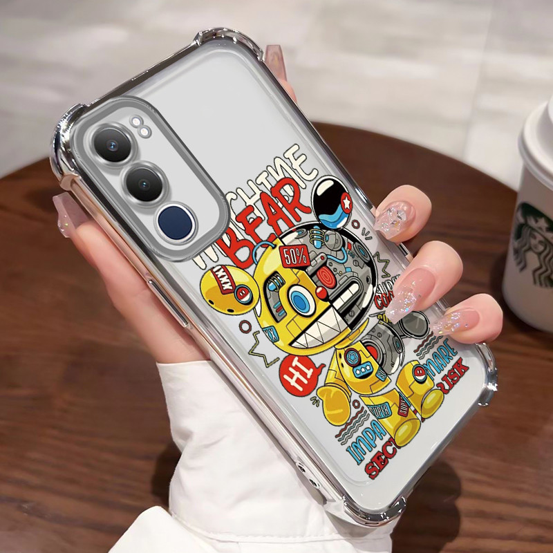 Casing Hp Untuk VIVO Y19s Y29 5G Y19s Pro Case Beruang Mesin Kasing Shock-Proof Cesing Airbag Kesing