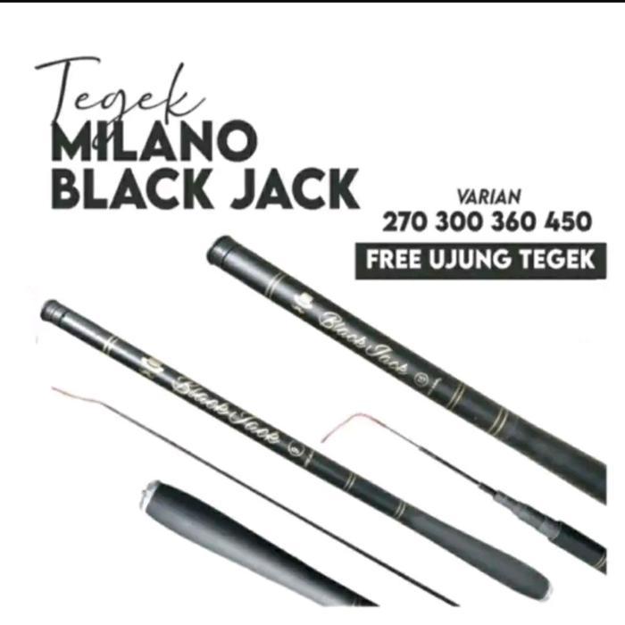 Joran Tegek Carbon Original Ruas Pendek Millano Black Jack Bonus 2 Ruas Ujung Tegek 360