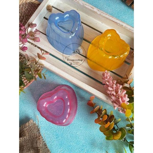 CUP JELLY HATI ISI 12PCS / CUP PUDING JELLY AGAR / CETAKAN PUDING PLASTIK