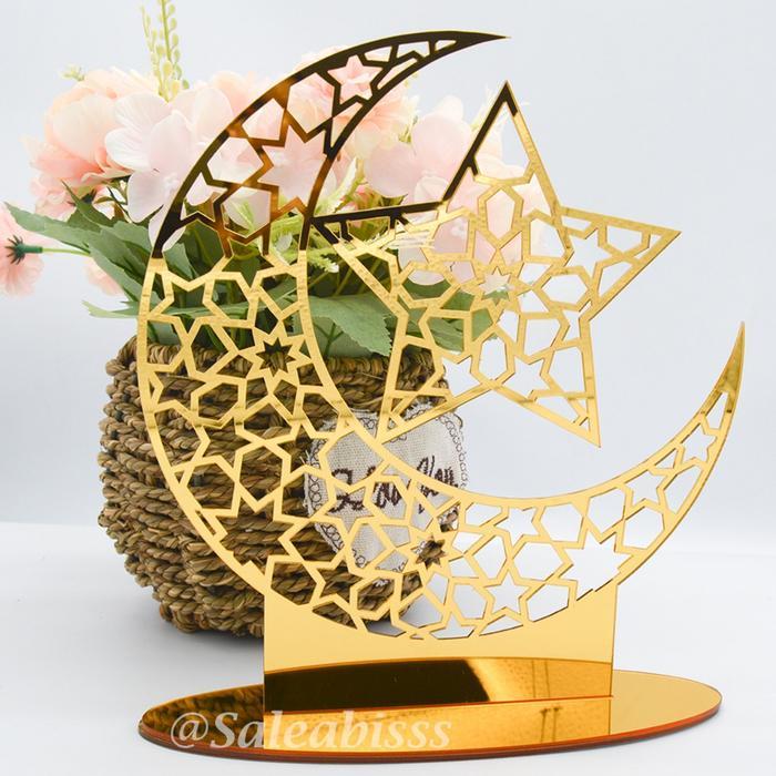 Pajangan Ramadhan Kareem / Topper Akrilik Idul Fitri / Hiasan Dekorasi Aksesoris Ramadhan Akrilik