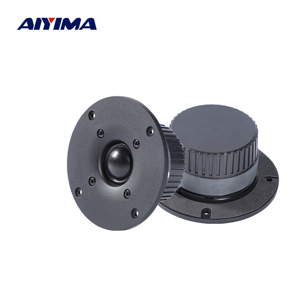 Aiyima 2Pcs 4 Inch Dome Silk Tweeter 6Ohm 20W Hifi Diy Bookshelf Speaker Anti-Magnetic Hifi Home