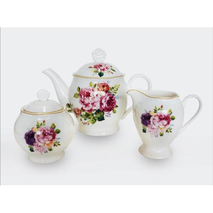 Saint James La Vie Est Belle Tea Set Teapot Teko Creamer Sugar Pot