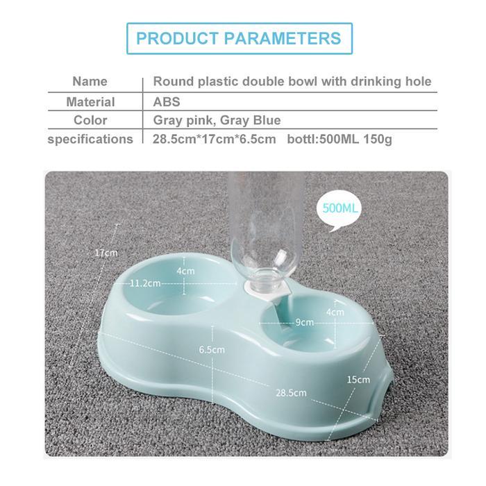 Tempat Makan Kucing Otomatis 500ml Tempat Minum Kucing Otomatis Mangkok Kucing Anjing Wadah Makanan