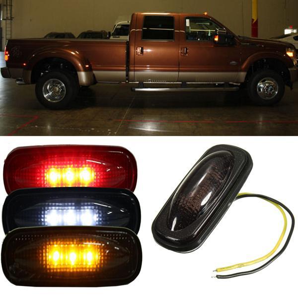 Untuk Ford F350 F450 Led Fender Bed Side Marker Lights Lamps Smoke