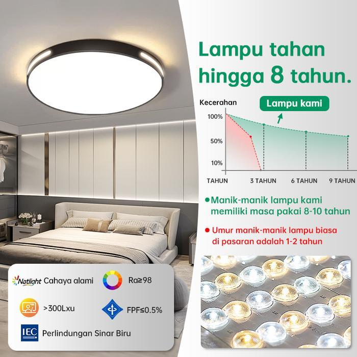 LAMPU PLAFON MINIMALIS MODERN RUANG TAMU KAMAR TIDUR LAMPU PLAFON LED 3WARNA LAMPU PLAFON REMOTE